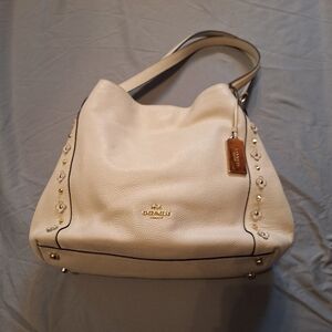 White Coach Edie 31 with Floral Rivets
